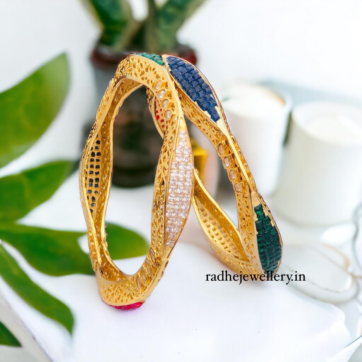 Latest ad stone bangles design for women