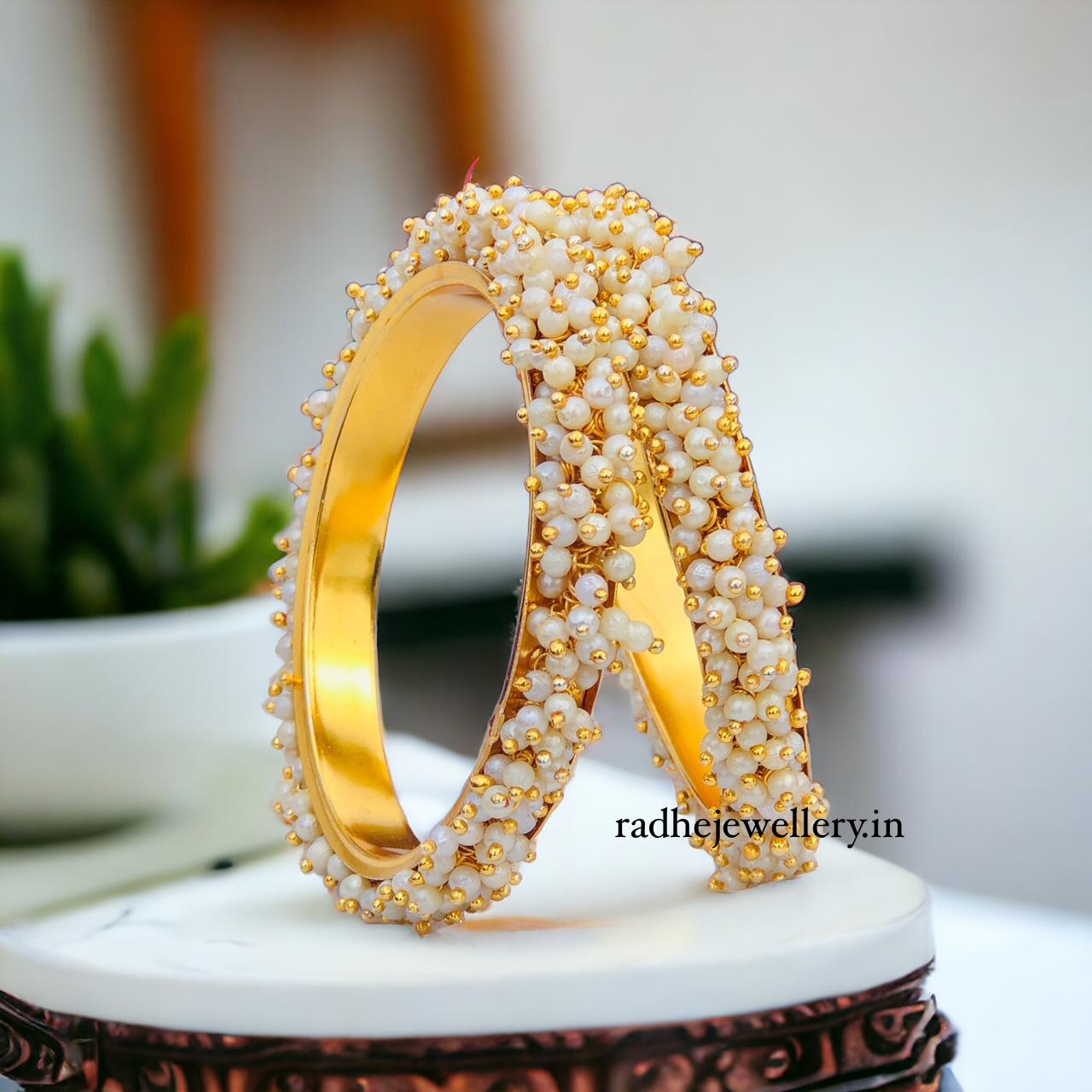 Latest fancy Pearl bangles design for women