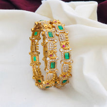 Gold Look AD stone Bangle set| AD stone Bangles for girls and women