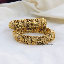 DesignerWear Antique Matte Finish Bridal Lakshmi Bangles set /AD stone Bangles for girls and women