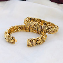 DesignerWear Antique Matte Finish Bridal Lakshmi Bangles set /AD stone Bangles for girls and women