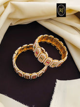 Rajwadi Openable Jadau Bangles/ White beads jadau stone Kada / Indian Bridal bangles