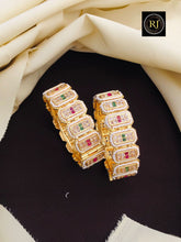 Rajwadi Openable Jadau Bangles/ White beads jadau stone Kada / Indian Bridal bangles