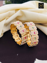 Rajwadi Openable Jadau Bangles/ White beads jadau stone Kada / Indian Bridal bangles