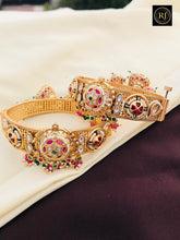 Rajwadi Openable Jadau Bangles/ White beads jadau stone Kada / Indian Bridal bangles