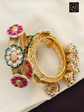 Rajwadi Openable Jadau Bangles/ White beads jadau stone Kada / Indian Bridal bangles