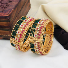 High Gold finish Openable Rajwadi Bangles set for women