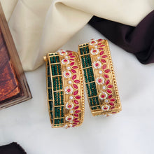 High Gold finish Openable Rajwadi Bangles set for women