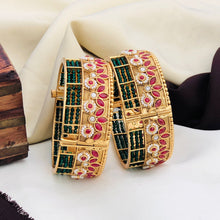 High Gold finish Openable Rajwadi Bangles set for women