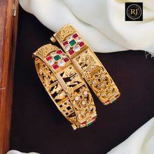 Rajwadi Openable Jadau Bangles/ White beads jadau stone Kada / Indian Bridal bangles