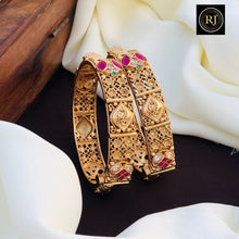 Rajwadi Openable Jadau Bangles/ White beads jadau stone Kada / Indian Bridal bangles