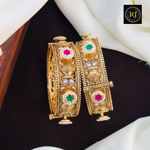 Rajwadi Openable Jadau Bangles/ White beads jadau stone Kada / Indian Bridal bangles