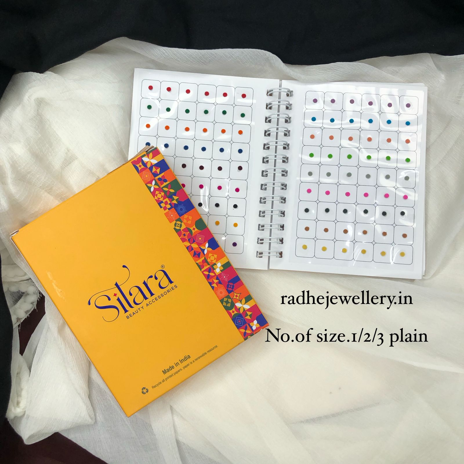 Plain Color Bindi Book-Sitara-1/2/3-Plain