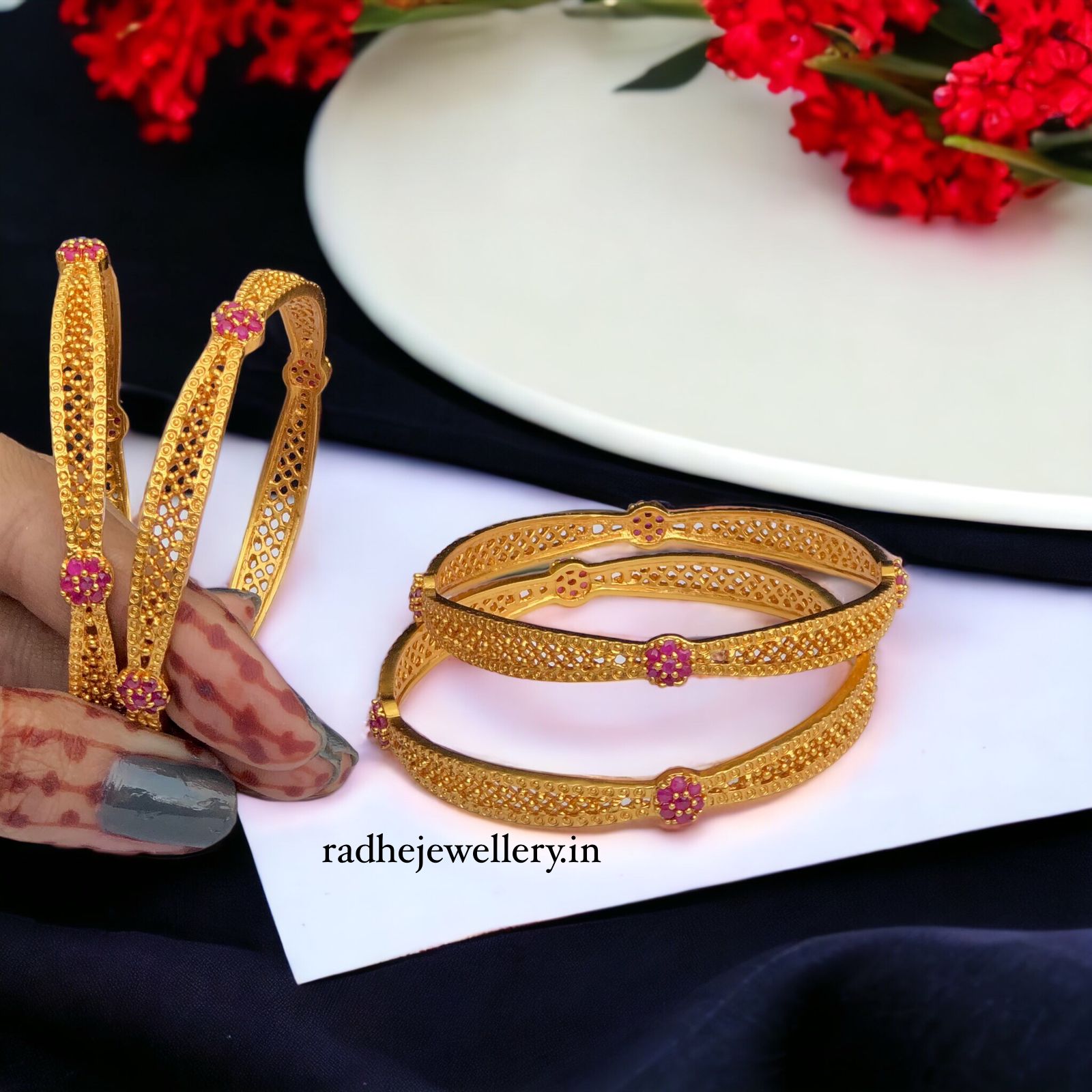 Princess Crown Bangles Set of 4, Premium Quality, Gift For Her