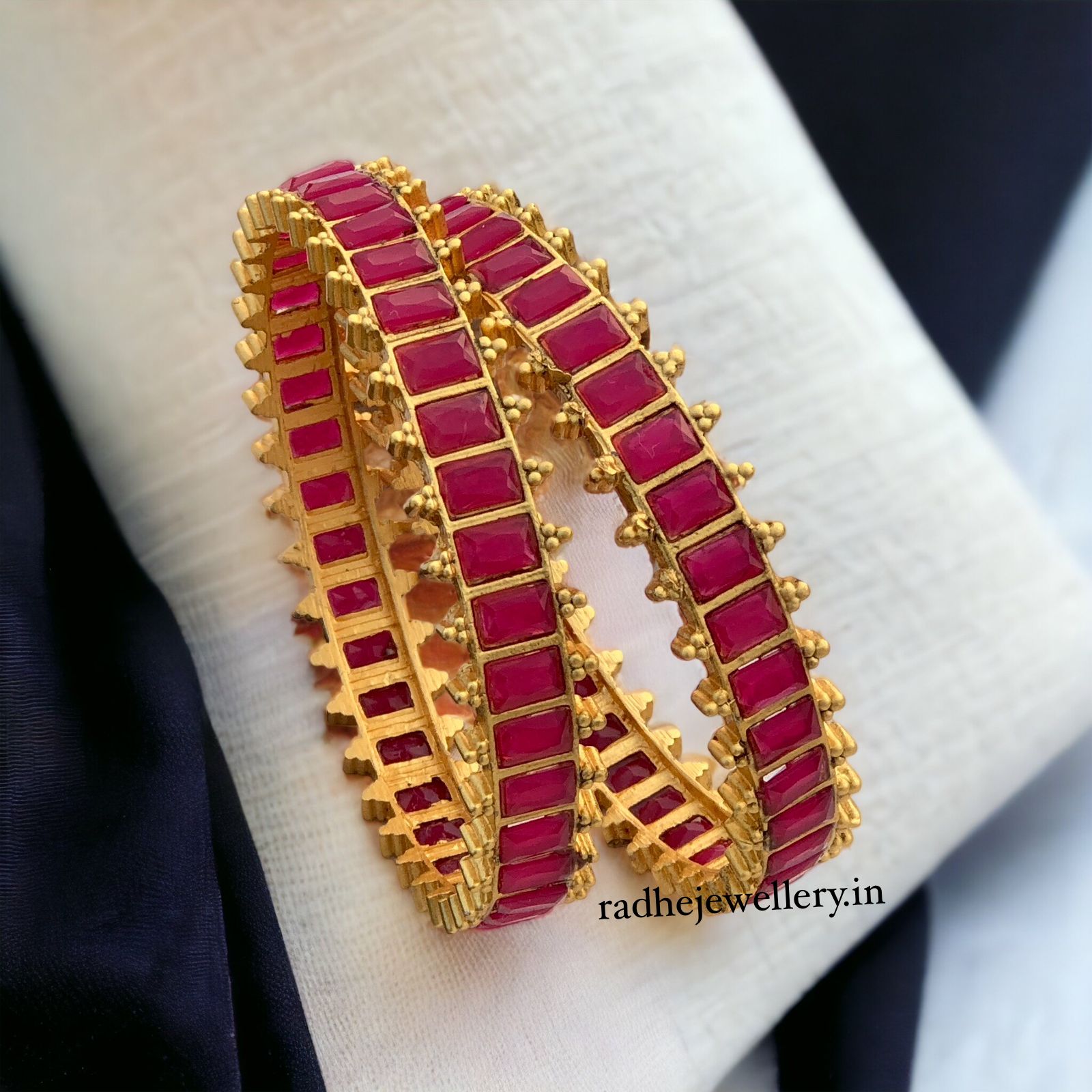 Pink Bollywood Film Design Bangles, Set of 2, Premium Quality For Women's & Girls