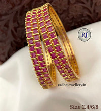 American Diamond Bangles Set Of 4, Gold Plated Trendy Design, 3 Color