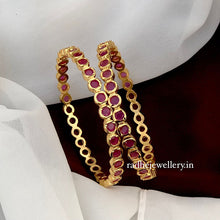 IMPON BANGLES STUNNING GOLD FIRST QUALITY RED AND WHITE STONE FIVE METAL BANGLES ONLINE