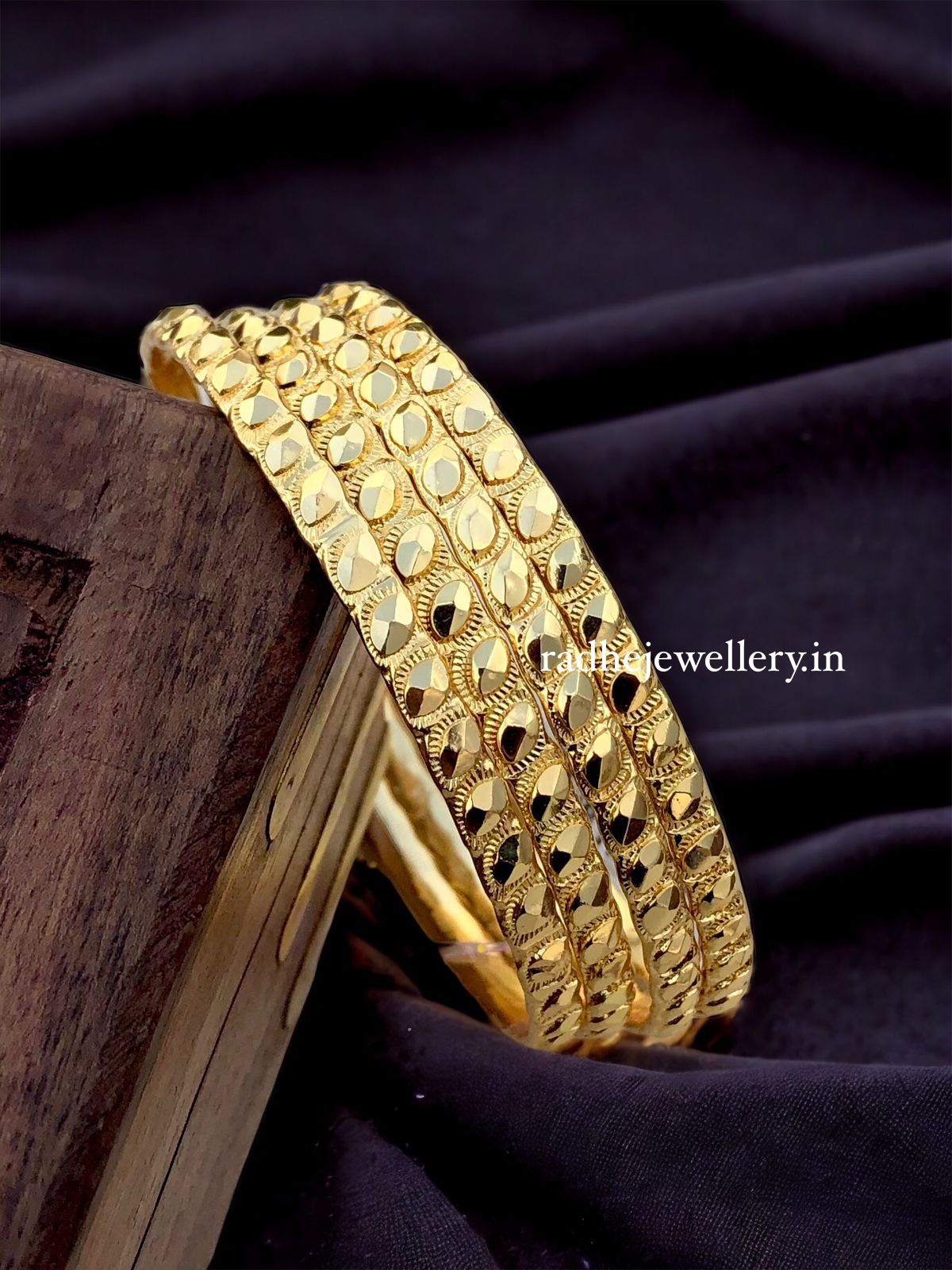 One gram gold plain bangles design