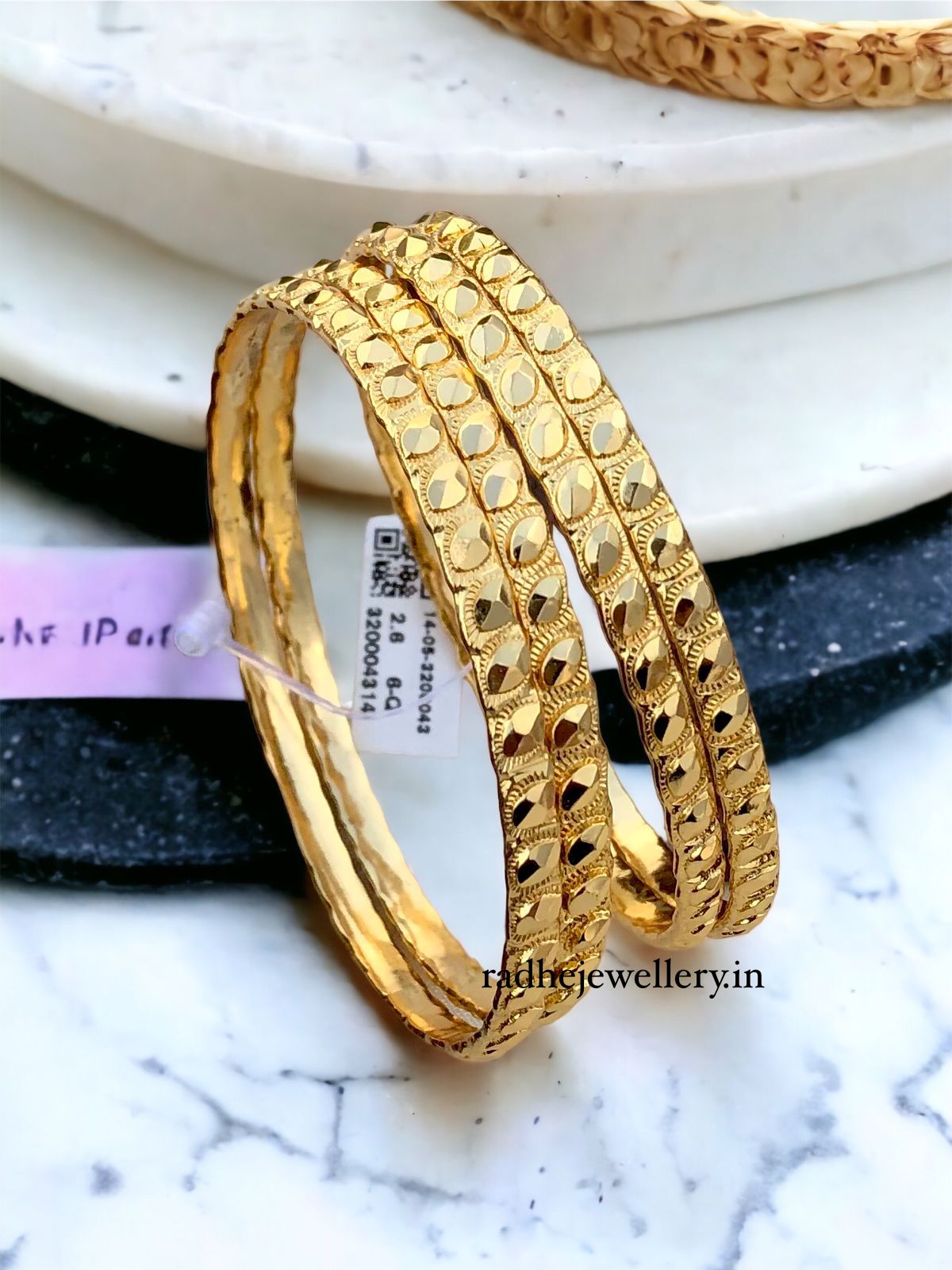 One gram gold plain bangles design