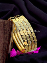Simple Design Gold Plated Bangles Set, 4 Bangles For Daily Wear
