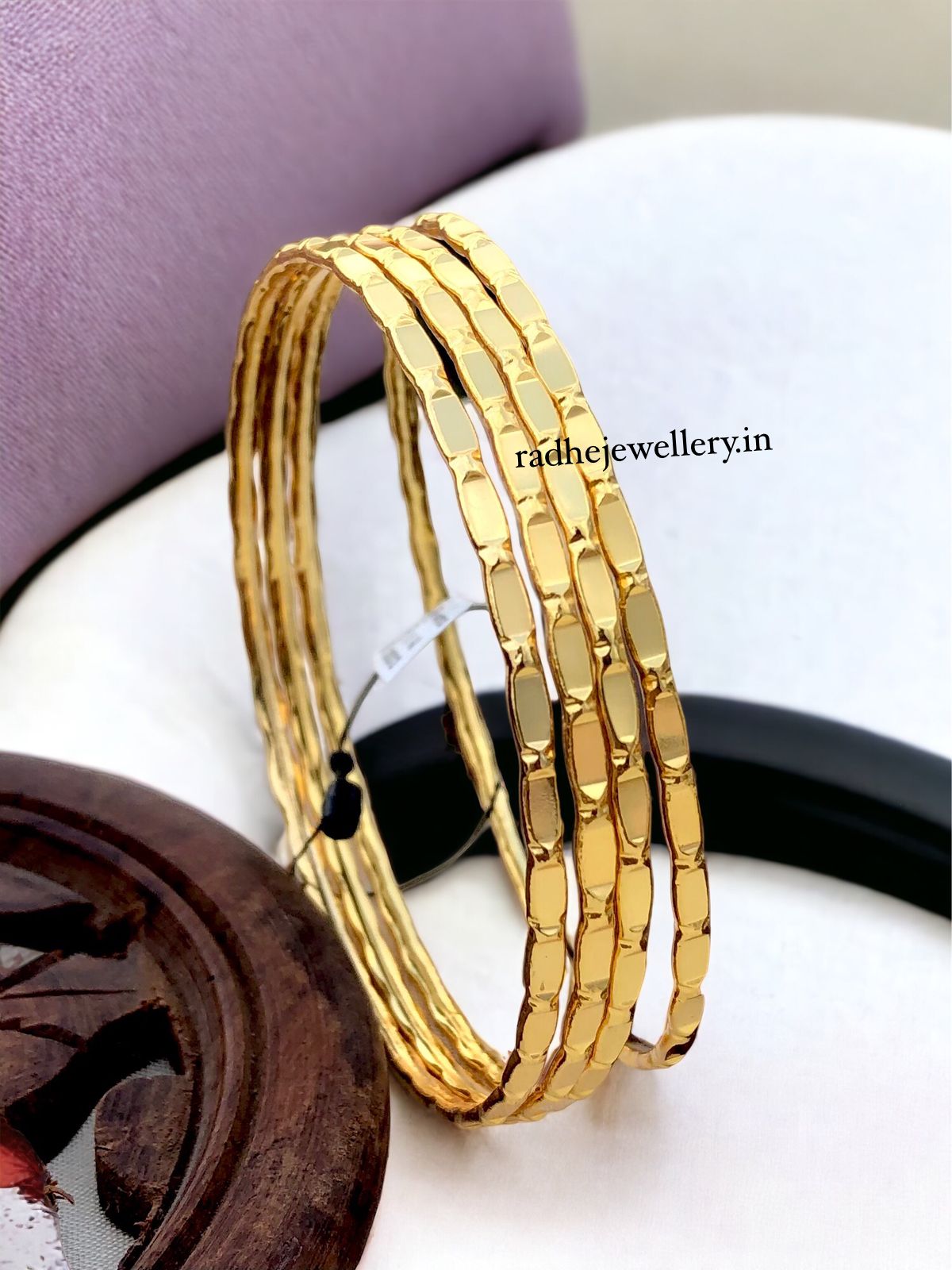 GOLD One Gram Gold Plated Plain Bangles for Women & Girls