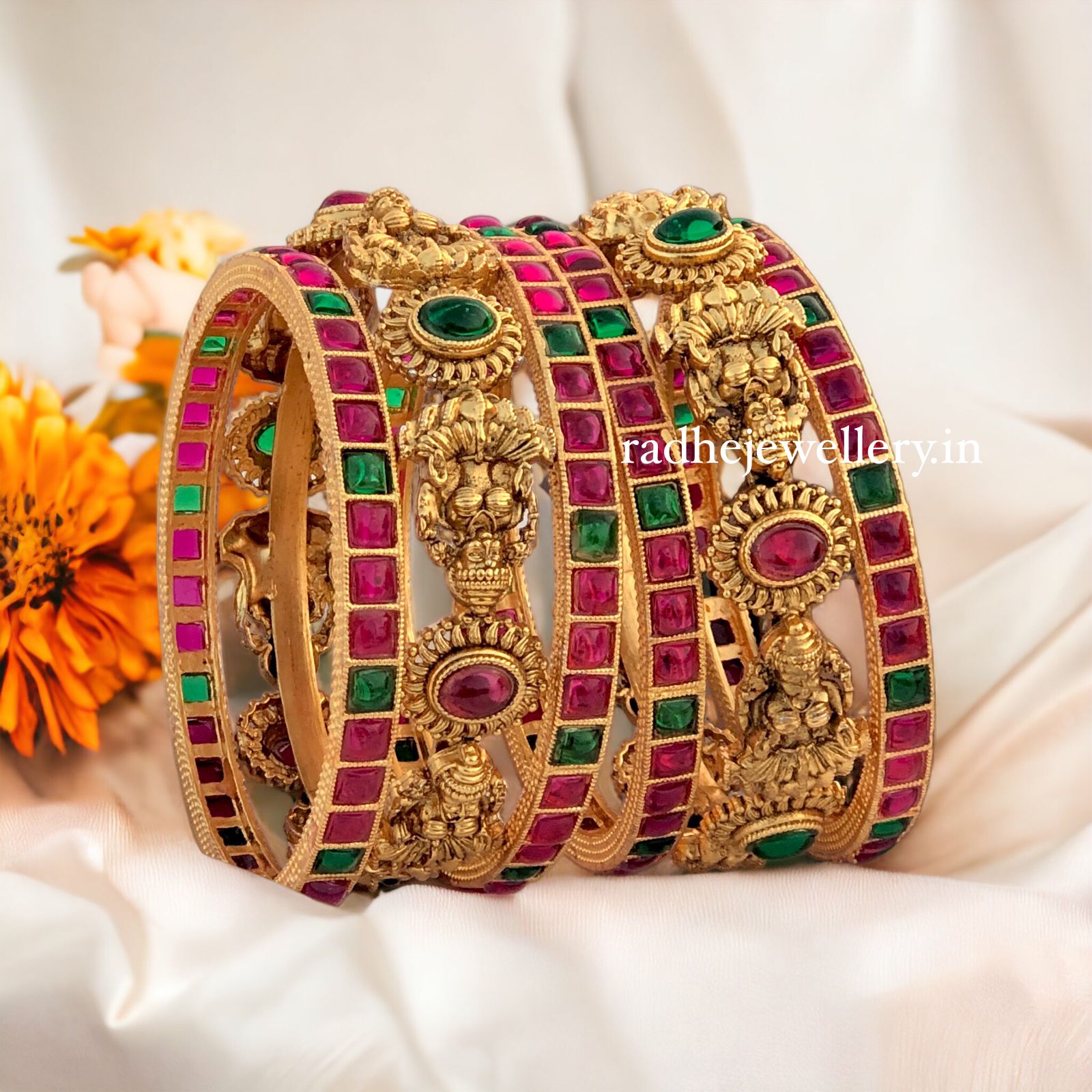 Wedding bangles temple jewelry | bangles temple set | premium design Set