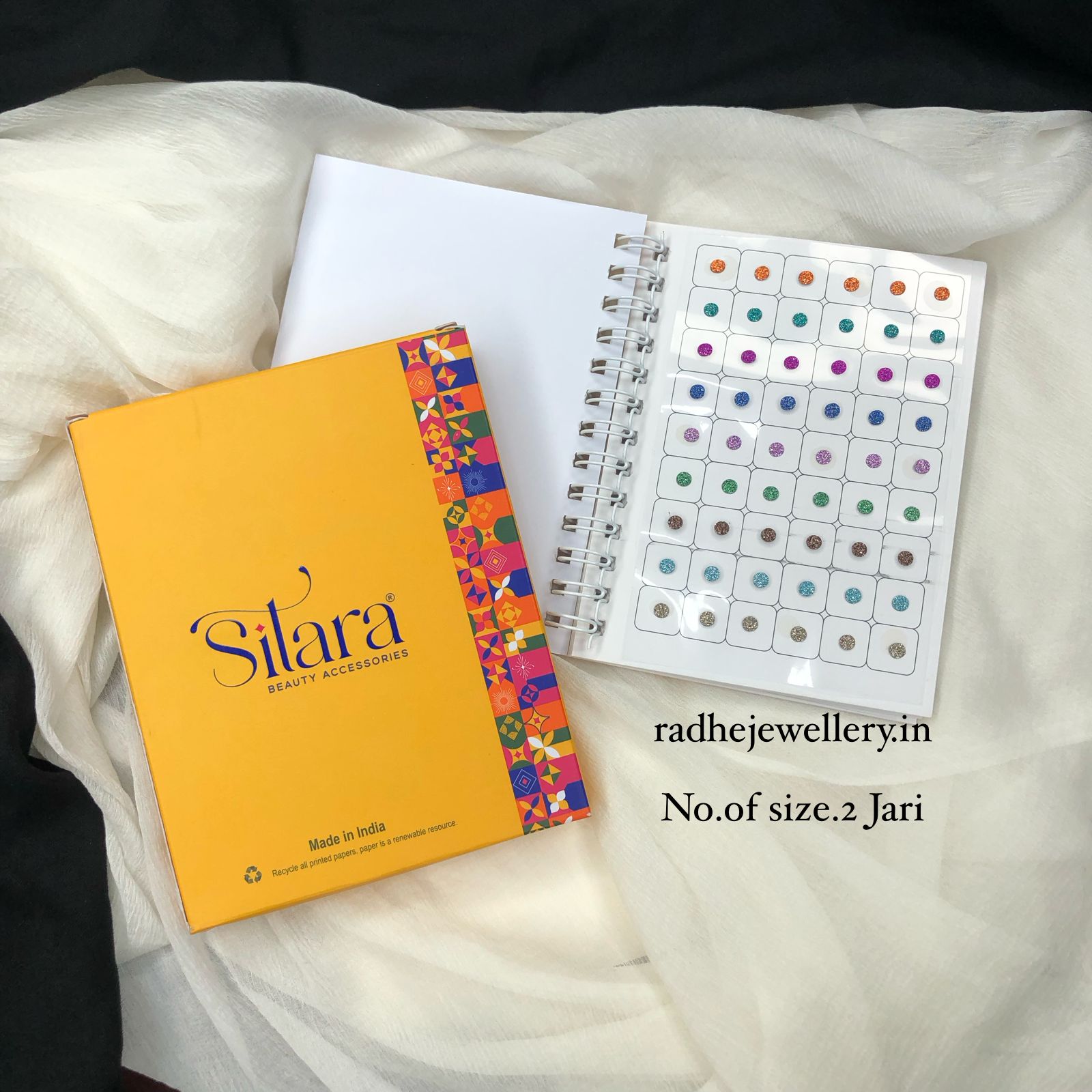 Zari Sheen Sticker Bindi Book-Sitara