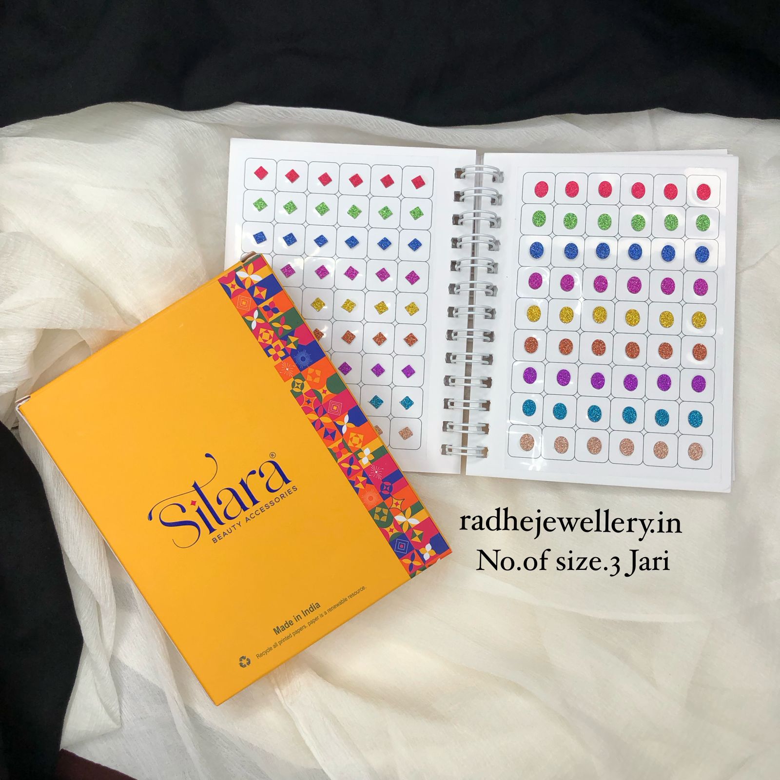 Zari Sheen Sticker Bindi Book-Sitara