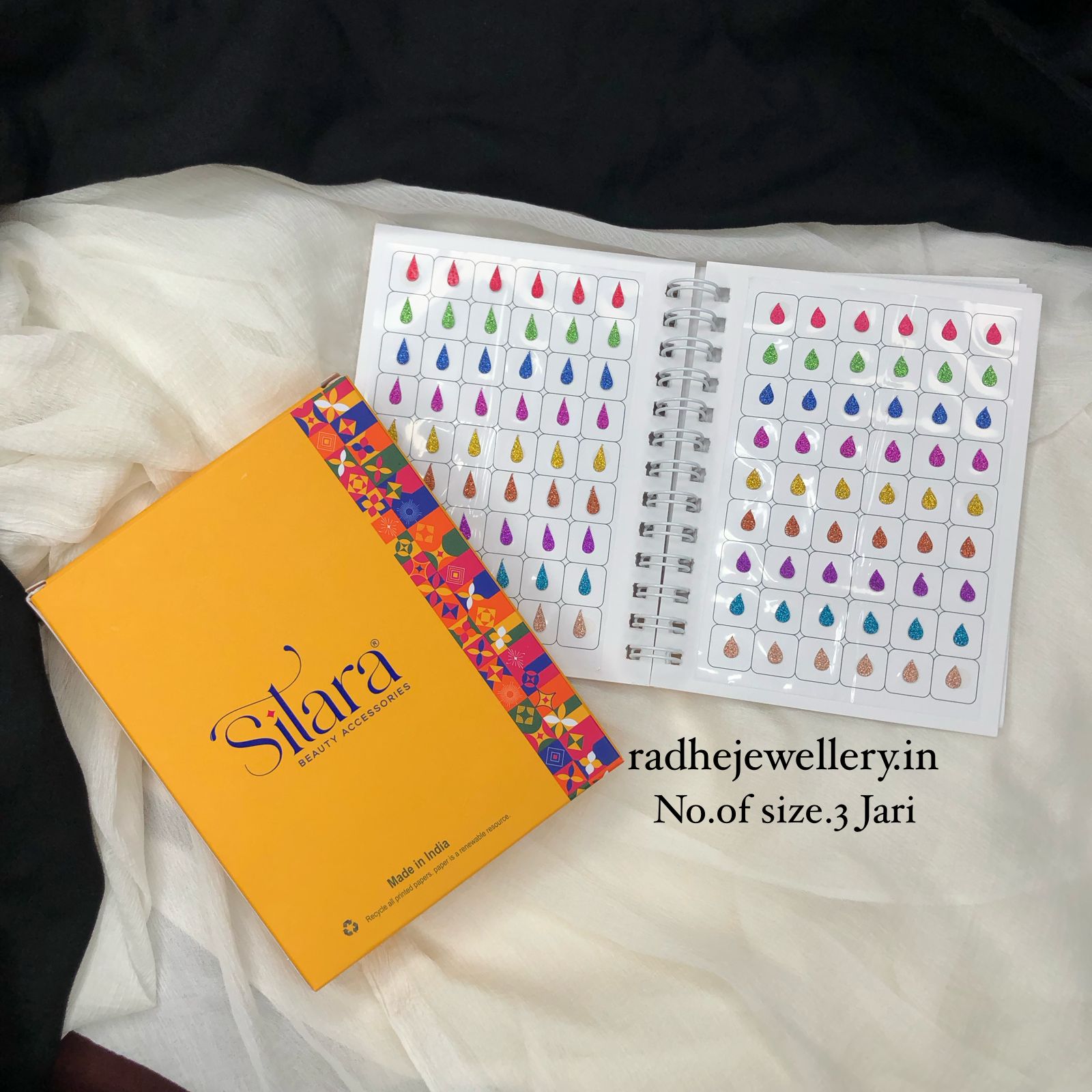 Zari Sheen Sticker Bindi Book-Sitara