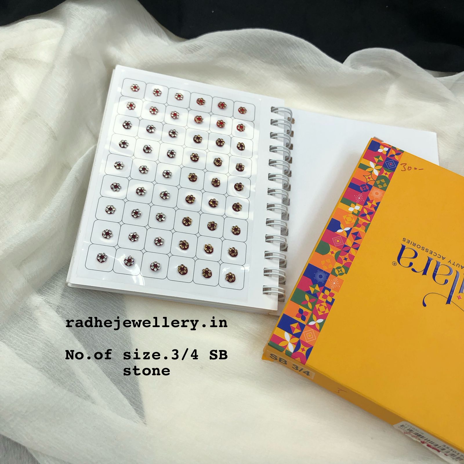 Plain with Stone Sticker Bindi Book-Sitara all Mix colour