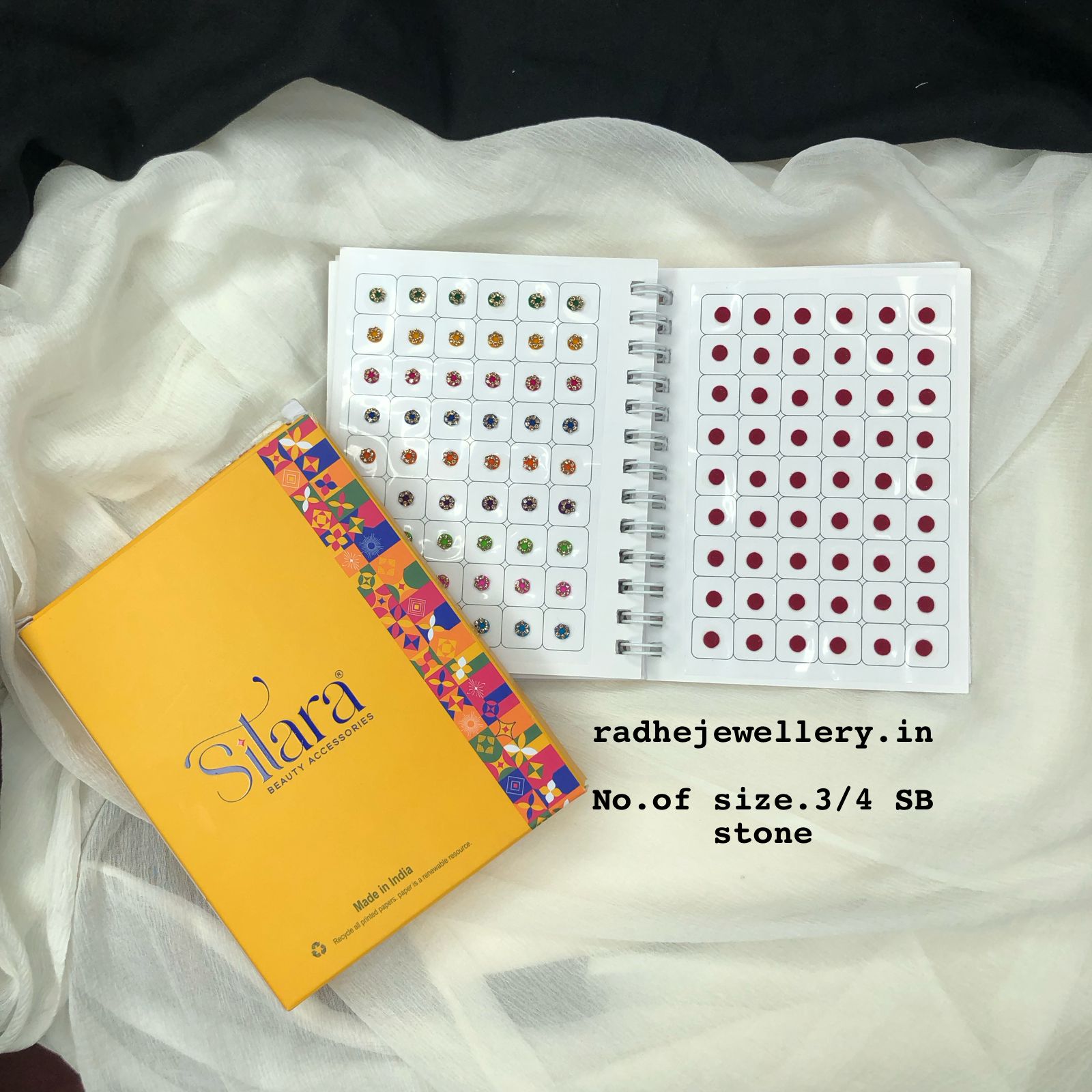 Plain with Stone Sticker Bindi Book-Sitara all Mix colour