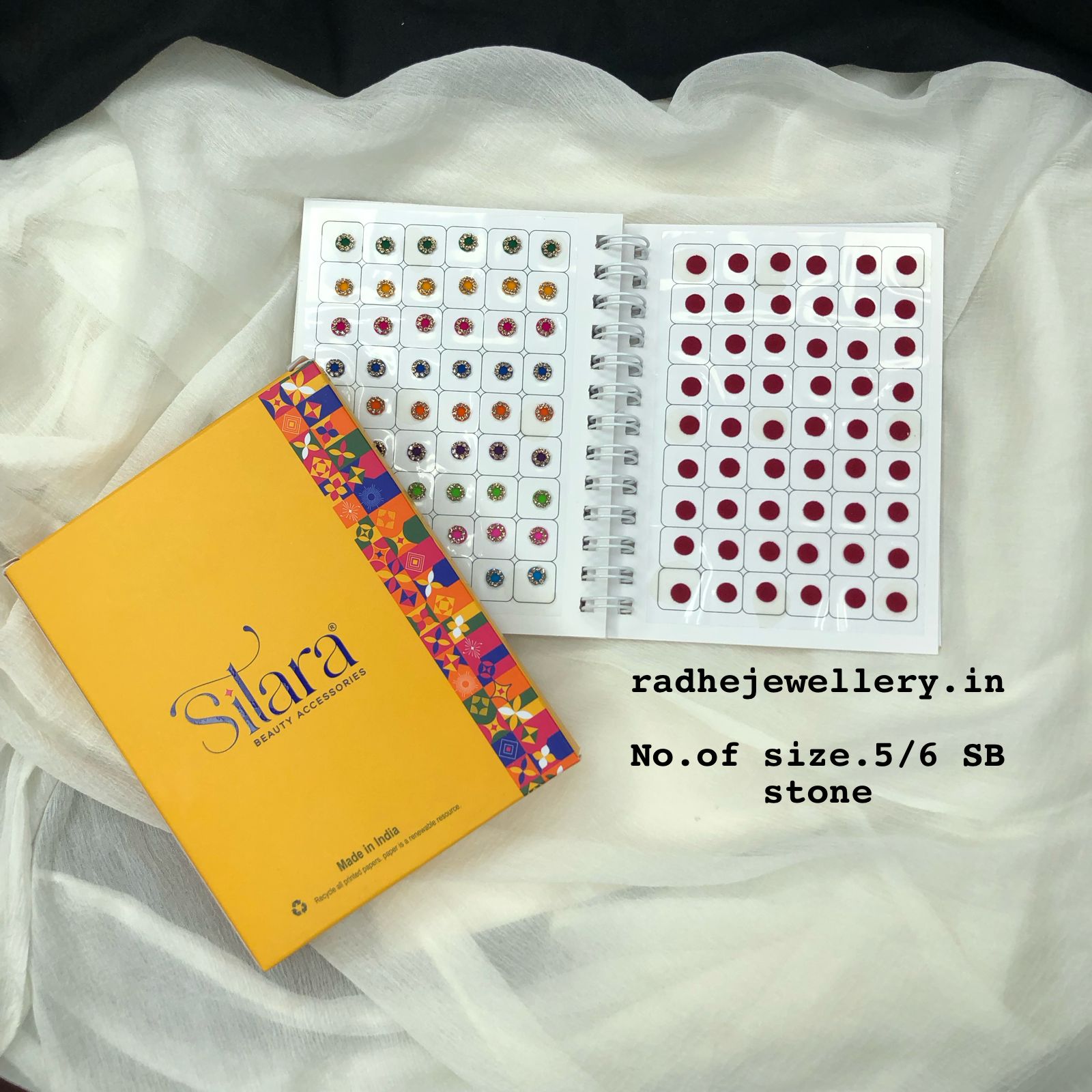 Plain with Stone Sticker Bindi Book-Sitara all Mix colour