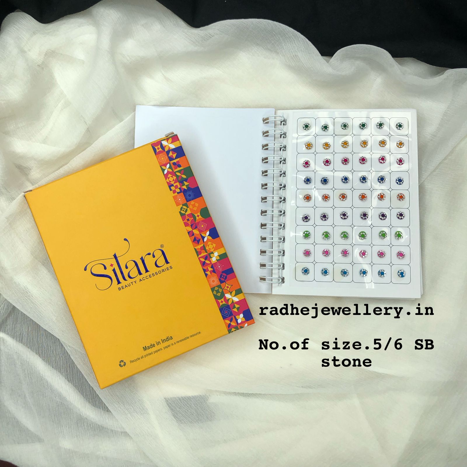 Plain with Stone Sticker Bindi Book-Sitara all Mix colour