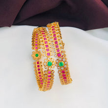 Traditional South Indian Gold-Plated Bangle Set