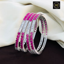 Silver Finish AD Stone Bangles