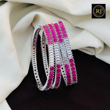 Silver Finish AD Stone Bangles