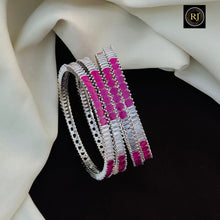 Silver Finish AD Stone Bangles