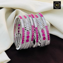 Silver Finish AD Stone Bangles