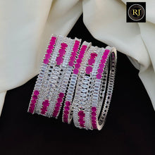 Silver Finish AD Stone Bangles