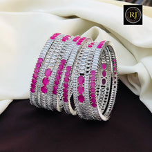 Silver Finish AD Stone Bangles