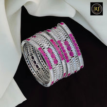 Silver Finish AD Stone Bangles