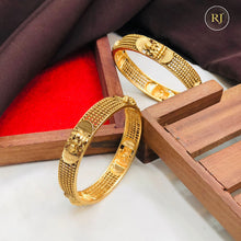 Traditional Lakshmi Design Gold Plated Bangles for Women | Bridal Temple Jewellery Kada Set