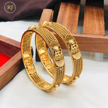 Traditional Lakshmi Design Gold Plated Bangles for Women | Bridal Temple Jewellery Kada Set