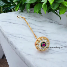 Ruby Kundan Borla/ Emerald Meenakari Borla /Ruby Kundan Borla Tikka/ Rajwadi Mang Tika