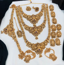 Temple Bridal Jewelry Set,Goddess Lakshmi Pendant, Jhumka Earrings & Waist Belt – Traditional Wedding Jewelry