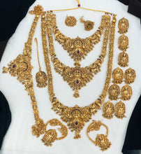 Temple Bridal Jewelry Set,Goddess Lakshmi Pendant, Jhumka Earrings & Waist Belt – Traditional Wedding Jewelry