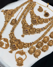 Temple Bridal Jewelry Set,Goddess Lakshmi Pendant, Jhumka Earrings & Waist Belt – Traditional Wedding Jewelry