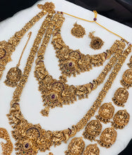 Temple Bridal Jewelry Set,Goddess Lakshmi Pendant, Jhumka Earrings & Waist Belt – Traditional Wedding Jewelry