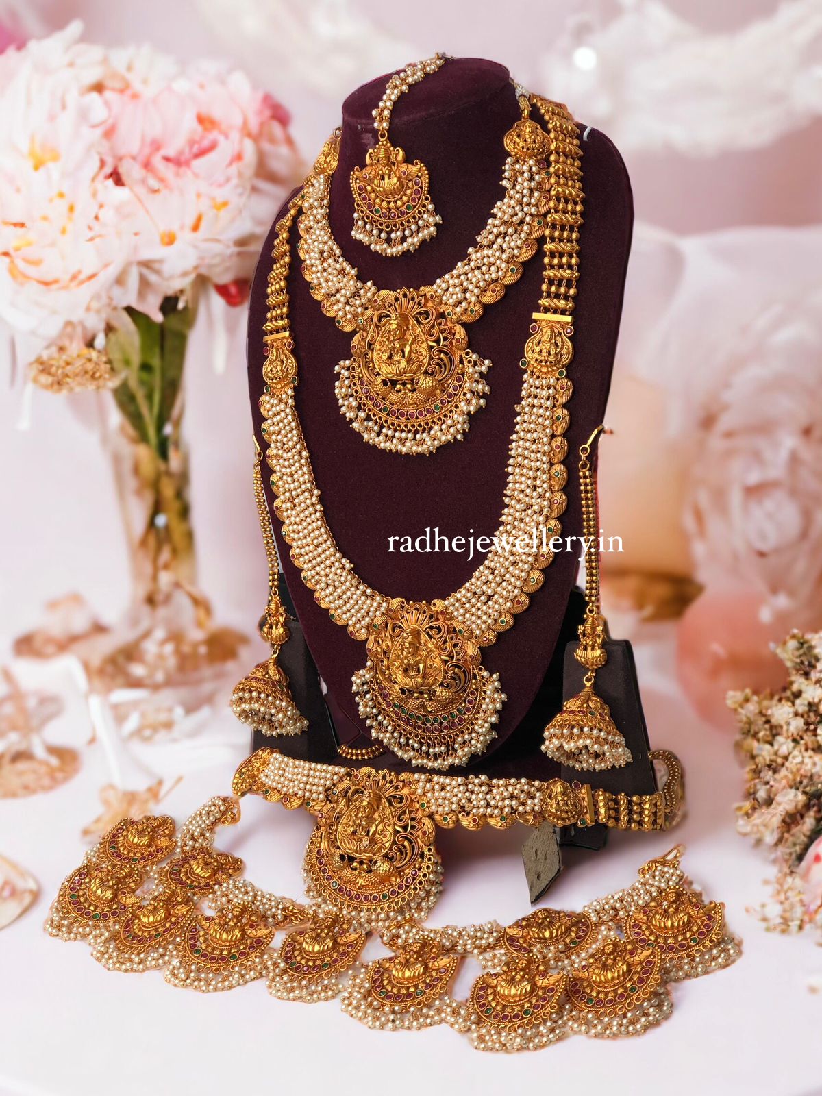 South Indian Bridal Women Necklace Set /Gold Plated Bridal Jewellery