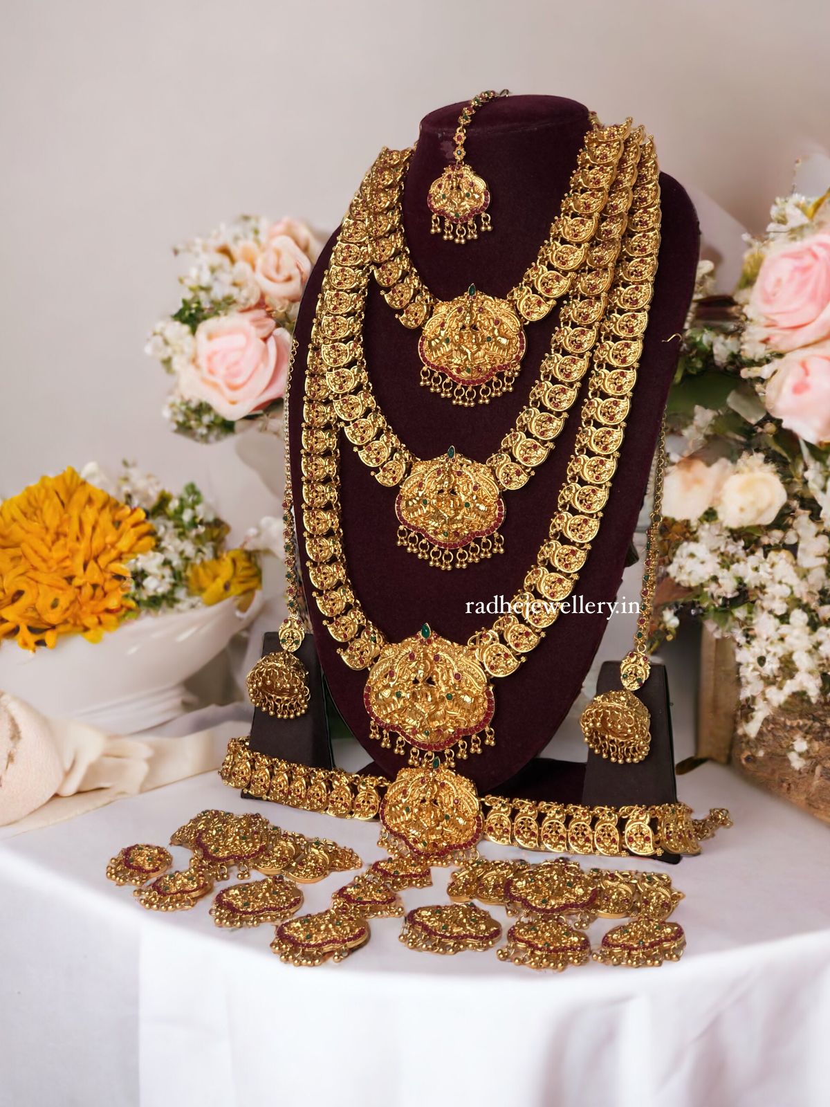 South Indian Bridal Women Necklace Set /Gold Plated Bridal Jewellery